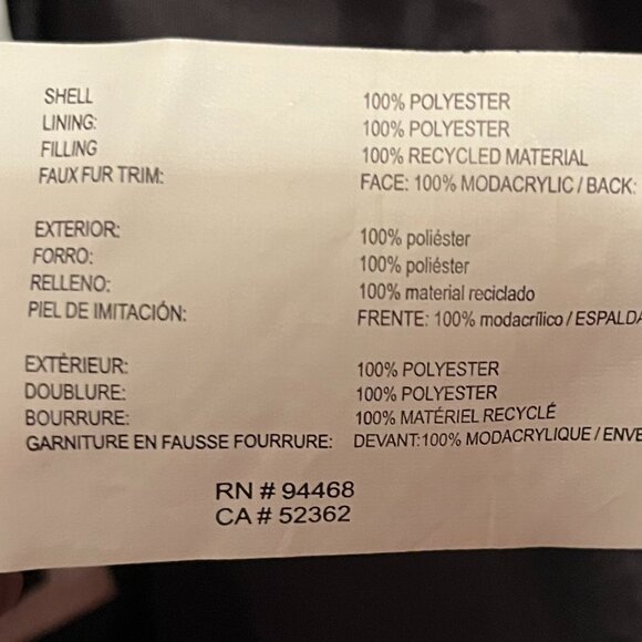 Nautica Hooded White Puffer Coat with faux fur trim and Zip Insert - Picture 6 of 7